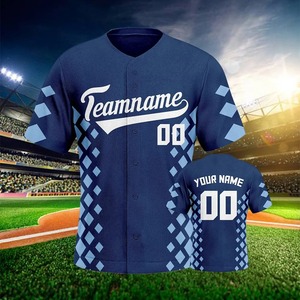 Camisetas de béisbol con botones personalizadas, camiseta de béisbol personalizada en blanco y azul marino para hombres y mujeres, uniforme con nombre y número impreso para jóvenes - Product Image 4
