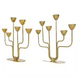 Metal Wire Menorah Candleholder <b>Black</b> Powder Coated <b>Candlestick</b> <b>Holder</b> Christmas & Wedding Decorative <b>Holder</b> by decor impex - Product Image 1