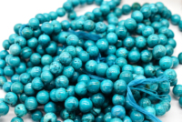Bleu naturel 6MM 8MM 10mm perles turquoise perles de pierre ethnique perles de pierre pierre ronde