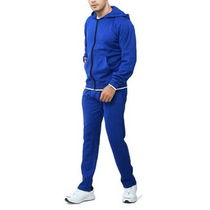 Ensemble pantalon de survêtement et sweat à capuche unisexe Vêtements de sport pour hommes Conception personnalisée pour hommes Survêtements de jogging Couleur bleue - Product Image 4