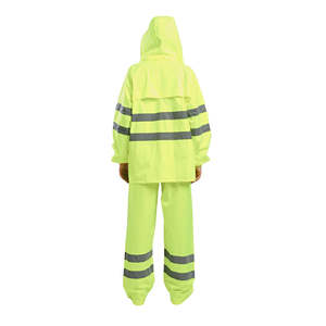 Juego de lluvia de PU impermeable para hombre y mujer, traje reflectante de alta resistencia, equipo de lluvia de seguridad para exteriores - Product Image 2