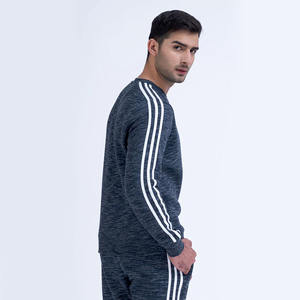 ระบายอากาศผ้าฝ้าย 100% ผู้ชายสีเทาหนาขนแกะเหงื่อชุดสูทผู้ชายผ้าฝ้าย 100% แถบด้านข้างชุดวอร์มชุดสําหรับขาย - Product Image 2