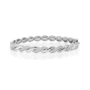 Round Diamond Twisted Wire Design <b>Bangle</b> - Product Image 1