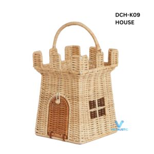 Casa de mimbre tejida a mano Bohemia, casa de bambú para bebés, decoración de guardería, accesorios rústicos hechos a mano para el hogar moderno de los niños - Product Image 4