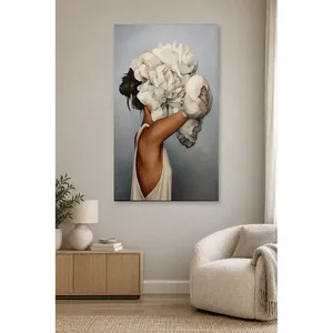 Impresión en lienzo de la figura de una mujer con peonía blanca de Fida - Product Image 3