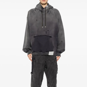 เสื้อฮู้ดผู้ชายใส่สบายคอตตอนลายทึบมีฮู้ดปก2024แฟชั่นใหม่ส่งตรงจากผู้จัดจำหน่าย100% - Product Image 1