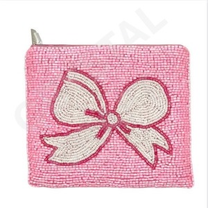 Pochette à monnaie perlée ROSE ÉTOILE magnifique portefeuille porte-monnaie perlé personnalisé pour les femmes pochette à monnaie à la mode avec - Product Image 3