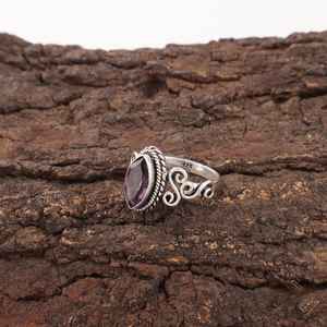 Pierre précieuse améthyste, argent sterling 925, plaqué or 14 carats, taille marquise, 1,40 carat, bijoux faits à la main, pierre de naissance de février, Saint-Valentin - Product Image 2