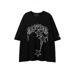 Camiseta de gran tamaño personalizada para hombre, tela de lona de poliéster/algodón con logotipo impreso, transpirable, talla grande, moda Premium - Product Image 1