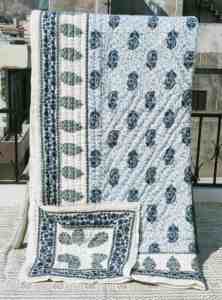 Double Sided Fine Border Design Handmade Eco-Friendly Reversible Cotton <b>Bed</b> <b>Quilt</b> with Custom Sizes for Home Decor & Resale - Product Image 3