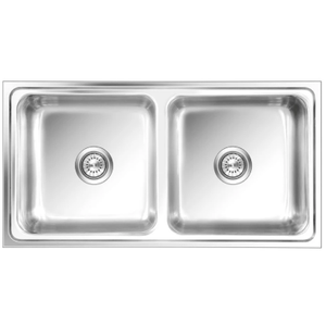 อ่างล้างจานโอปอลทรงสี่เหลี่ยมไร้เสียง nirali ชามคู่สแตนเลสขนาดใหญ่อุปกรณ์ครัวคุณภาพระดับพรีเมียม - Product Image 1