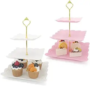 Bánh đứng có thể tháo rời bánh đứng phong cách 3 tầng bánh ngọt cupcake Trái cây tấm phục vụ món tráng miệng chủ tiệc cưới trang trí nội thất