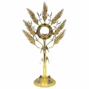 Superior quality regular basis monstrance Finishing Oval Base Unique church product India 2024 handmade factory Hot sale Product