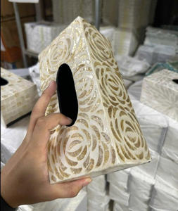 Caja de Pañuelos con Incrustaciones de Nácar para Decoración de Sala de Estar y Hoteles - Product Image 1