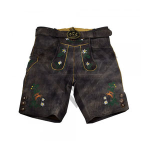 Short en cuir bavarois de qualité supérieure pour homme, style classique, décoration unie avec boutons embossés, longueur genou, rue moyenne - Product Image 4