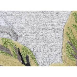 Tapis Hacienda en laine et viscose tuftés à la main, gris et noir, à rayures florales, rectangulaires, pour la maison, tapis moelleux pour salon, tapis de couloir - Product Image 3