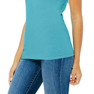 Airlume-Camiseta entallada para mujer, Camiseta de algodón con diseño de anillo peinado, longitud hasta el cuerpo más largo, 32 onzas, 100% onzas, Color Turquesa - Product Image 5