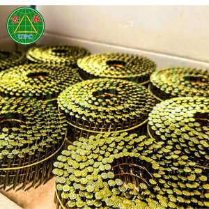 ตะปูม้วน 15 องศา ขนาด 1-1/4 นิ้ว บรรจุ 14,000 ชิ้น ผลิตในเวียดนาม แบบ OEM เหล็กเคลือบสีเหลือง ชนิดก้านวงแหวน/เรียบ/เกลียว - Product Image 1