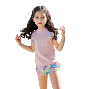 Slip de bain en nylon et spandex pour femmes, 2 pièces, séchage rapide, anti-UV, imperméable, 180g, conception florale personnalisée, OEM/ODM pour adolescents - Product Image 3