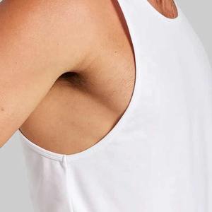 Débardeurs de course à pied en coton léger pour hommes Haut d'entraînement avec logo personnalisé et tissage tricoté Haut blanc uni décontracté - Product Image 5