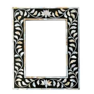 Handmade Floral Mother of Pearl <b>Photo</b> <b>Frame</b> Customizable Sizes-4x6 5x7 6x8 in <b>Glass</b> Metal & Iron - Product Image 1