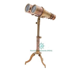 Nautique Antique Finition Victorienne Binoculaire Télescope En Laiton Avec Antique Style Trépied Stand Binoculaire Télescope - Product Image 4