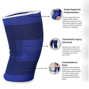 In Blue Color Good Quality Made In Pakistan With Reasonable Price <b>Make</b> <b>Your</b> <b>Own</b> Weightlifting Knee Sleeves BY AMAZING INDUSTRIES - Product Image 3
