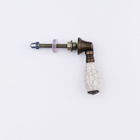 Nouvel Arrivage Boutons de tiroir en céramique crème, poignées de meuble en forme de goutte pour commodes et armoires, usage cuisine, haute qualité, en gros CRACK-184