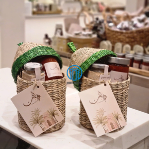 Arabian Style Handmade Seagrass Gift Basket with Lid for Dates and Spices Packaging Decorative Storage <b>Hamper</b> from Vietnam - Product Image 1