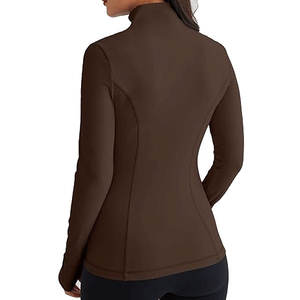 Femmes à la mode léger athlétique fermeture éclair vestes 2025 sweats à capuche Gym Yoga hauts course vêtements d'entraînement avec poche - Product Image 4