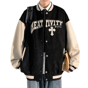 Diseño de moda Logotipo americano Personalizado Chaquetas de béisbol lisas Algodón Personalizado Hombres Satén Chaquetas de béisbol para hombres - Product Image 6