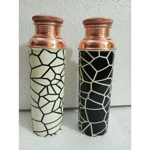 Botella de Agua Ecológica de Cobre Puro con Diseño de Mosaico, a Prueba de Fugas, Botella Ayurvédica para la Salud de 1000 ml, Recipiente Artesanal, Regalos Empresariales - Product Image 1
