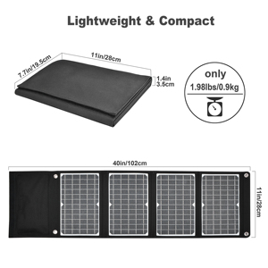 Cargador <span class=keywords><strong>Solar</strong></span> Plegable de 30W ETFE, Carga Rápida PD 18W Tipo-C QC 3.0, Cargador <span class=keywords><strong>Solar</strong></span> Portátil para Teléfono, para Camping, Senderismo, Respaldo - Product Image 2