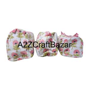 กระเป๋าเครื่องสำอางผ้าแคนวาสออร์แกนิคจาก A2ZCraftBazar เป็นมิตรกับสิ่งแวดล้อม พร้อมพู่ตกแต่ง ด้ามจับนุ่ม ซิปปิด  รับสั่งทำตามแบบ - Product Image 2