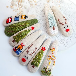 Embroidery <b>Hair</b> Clips <b>for</b> <b>Girls</b> Women, Vintage <b>Hair</b> Clips, <b>Hair</b> <b>Accessories</b> Elegant Floral Embroidery Gift OEM Made in Vietnam - Product Image 1