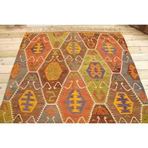 Tapis turc vintage 5,2x9,6 pi (160x293 cm), tapis rouge ombré - Product Image 3
