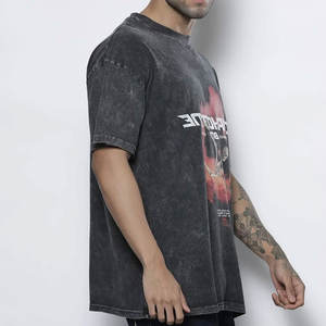 Camisetas de Moda para Hombre, Estilo Casual, Lavado Ácido, Completamente Parchadas, Talla Grande, Nuevas y Elegantes - Product Image 4