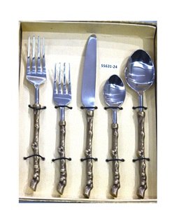 ชุดช้อนส้อมเป็นมิตรต่อสิ่งแวดล้อมดีไซน์ทันสมัยมาใหม่เครื่องใช้บนโต๊ะอาหารและเครื่องใช้บนโต๊ะอาหารทำจากโลหะพร้อมที่จับทองเหลืองมีดช้อนส้อมมีด - Product Image 1