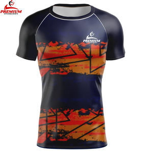 Rash Guard de manga larga con logotipo personalizado con protección solar UPF 50 + UV para camisa de compresión de hombre Tops de natación de surf de secado rápido Rashguard - Product Image 4