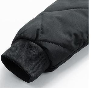 Chaqueta acolchada de lona de invierno para hombre, estilo de béisbol de talla grande, cuello levantado ecológico Reversible, negro - Product Image 6