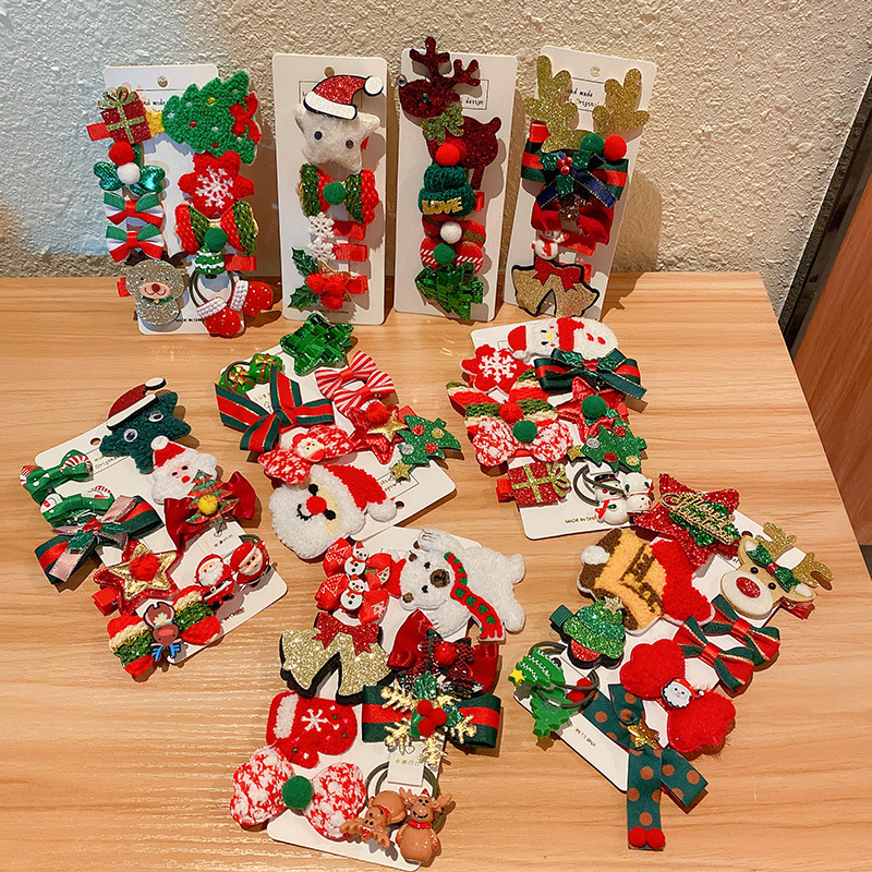 10 Weihnachtliche Haarspangen Für Mädchen – Mit Schleife, Santa & Schneemann Motiven