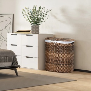 Cesta ovalada de plástico imitación ratán, cesta de almacenamiento hecha a mano, venta al por mayor, ecológica, hecha en Vietnam - Product Image 5
