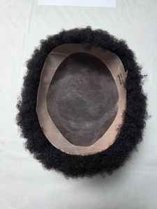 Toupet de cheveux afro Taz, base mono, perruque prothèse pour hommes - Noir africain bangladais - Product Image 5