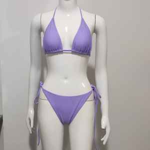 Customizable Bikini Set with Micro Bra Plaid Fruit Animal & Solid Patterns Rhinestone Lace Decorations Front Waist Logo Position - Product Image 3