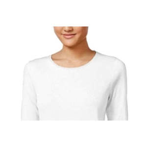 Maglietta a Maniche Lunghe in Cotone Pima per Donna Charter Club, Bianca, Taglia Large - Product Image 2