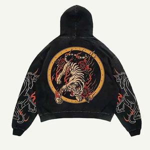 Survêtement imprimé bouffant personnalisé Streetwear noir Ensemble pantalons de survêtement et sweats à capuche Hip Hop survêtement bouffant 3d pour hommes - Product Image 5