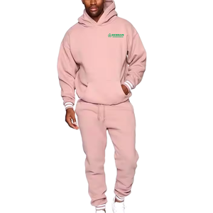 Men's XL size Kangaroo Pocket Pullover Hoodie Set High Quality Custom Embroidery <b>Plain</b> Cotton Blank <b>Plain</b> <b>Tracksuit</b> - Product Image 1