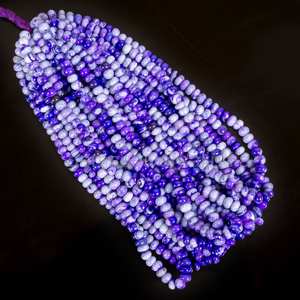 Perles de pierres précieuses en opale violette naturelle pour la fabrication de bijoux perles de rondelle lisse opale ombragée de 8mm en gros 16 "en vrac de pierre d'opale de bonbons - Product Image 3