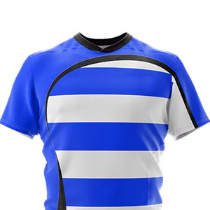 Vente en gros 2025 Ensembles de vêtements de rugby personnalisés imprimés par transfert thermique 100% polyester Respirant Maillot de rugby/Shorts Taille élastique - Product Image 4