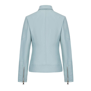 Veste de moto d'hiver personnalisée pour femmes veste en cuir de mouton véritable de haute qualité avec finition en toile pour femmes - Product Image 2